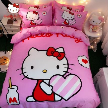 孩子王 新款正版授权全棉卡通印花四件套实拍图 比心kt