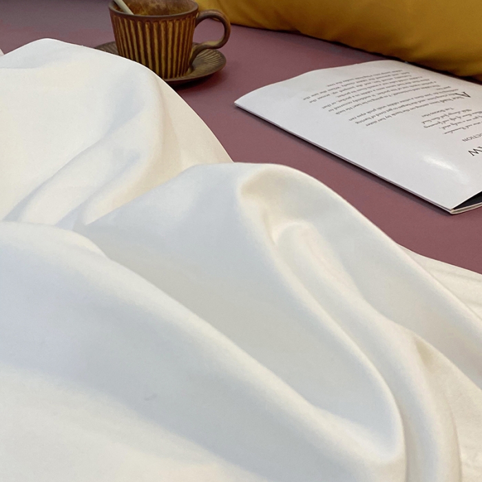 91家纺网 家纺一手货源 找家纺 曼谷 新款混搭风四件套 纯白-豆沙