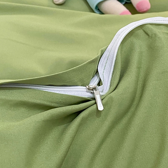 91家纺网 家纺一手货源 找家纺 曼谷 新款混搭风四件套 豆绿-橙色