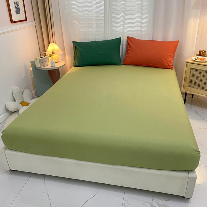 91家纺网 家纺一手货源 找家纺 曼谷 新款混搭风四件套 姜黄-豆绿