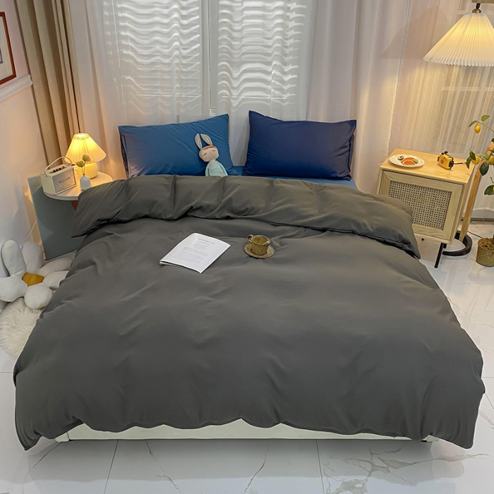 91家纺网 家纺一手货源 找家纺 曼谷 新款混搭风四件套 深灰-宝蓝