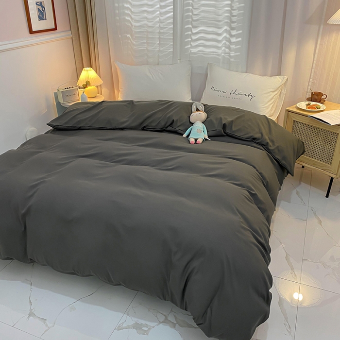 91家纺网 家纺一手货源 找家纺 曼谷 新款混搭风四件套 深灰-宝蓝