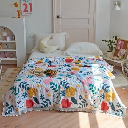 2021 木蓳新款日式小清新夏被夏凉被 缤纷花园