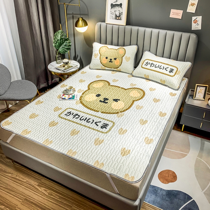 91家纺网 家纺一手货源 找家纺 慕尚2025新款乳胶凉席 爱心小熊