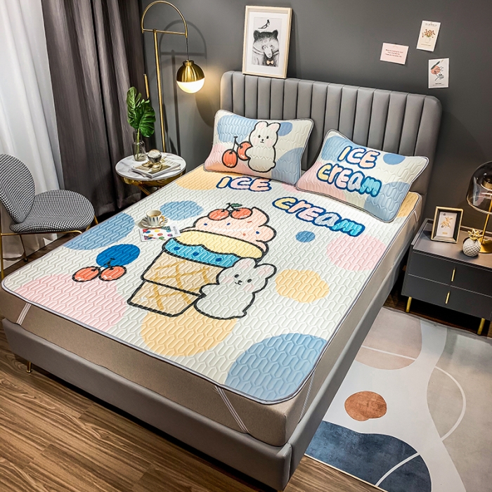 91家纺网 家纺一手货源 找家纺 慕尚2025新款乳胶凉席 冰激凌彩