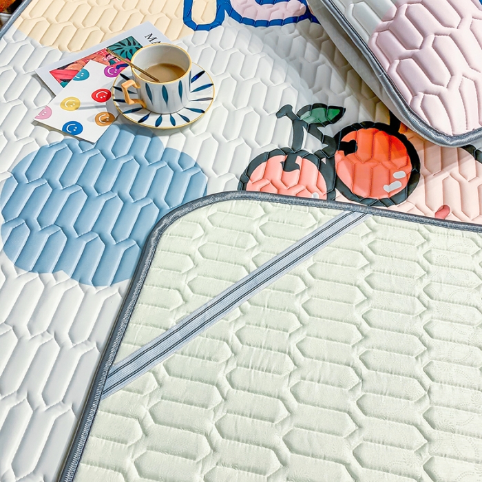 91家纺网 家纺一手货源 找家纺 慕尚2025新款乳胶凉席 冰激凌彩