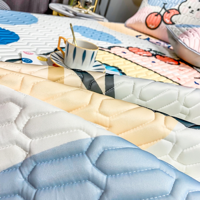 91家纺网 家纺一手货源 找家纺 慕尚2025新款乳胶凉席 冰激凌彩