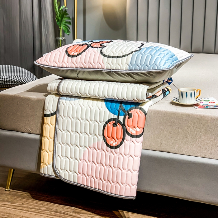 91家纺网 家纺一手货源 找家纺 慕尚2025新款乳胶凉席 冰激凌彩