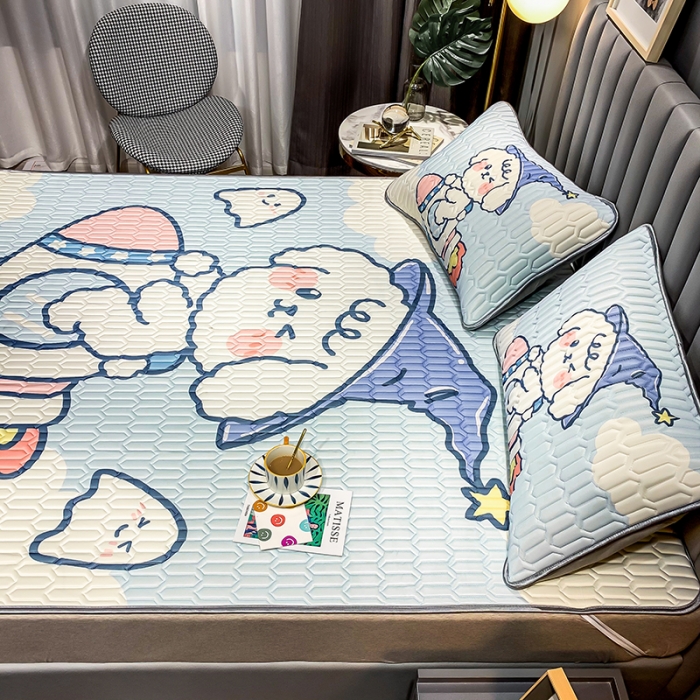 91家纺网 家纺一手货源 找家纺 慕尚2025新款乳胶凉席 火箭小狗