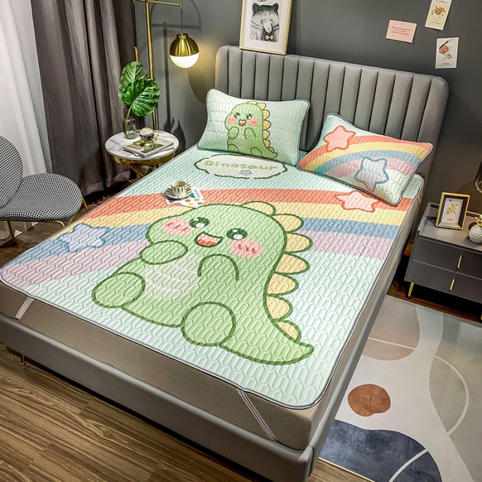 91家纺网 家纺一手货源 找家纺 慕尚2025新款乳胶凉席 可爱恐龙