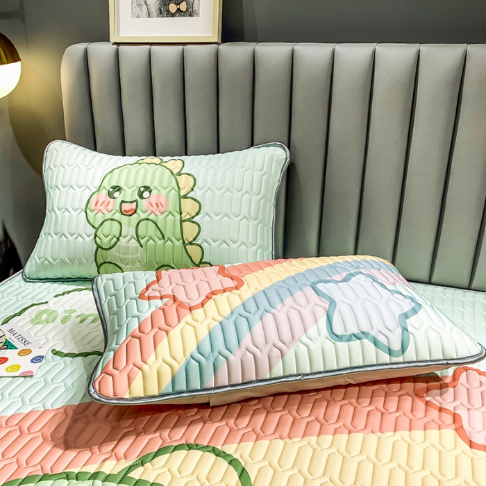 91家纺网 家纺一手货源 找家纺 慕尚2025新款乳胶凉席 可爱恐龙