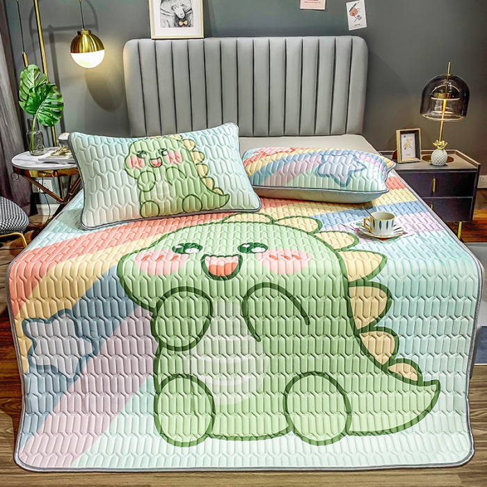 91家纺网 家纺一手货源 找家纺 慕尚2025新款乳胶凉席 可爱恐龙