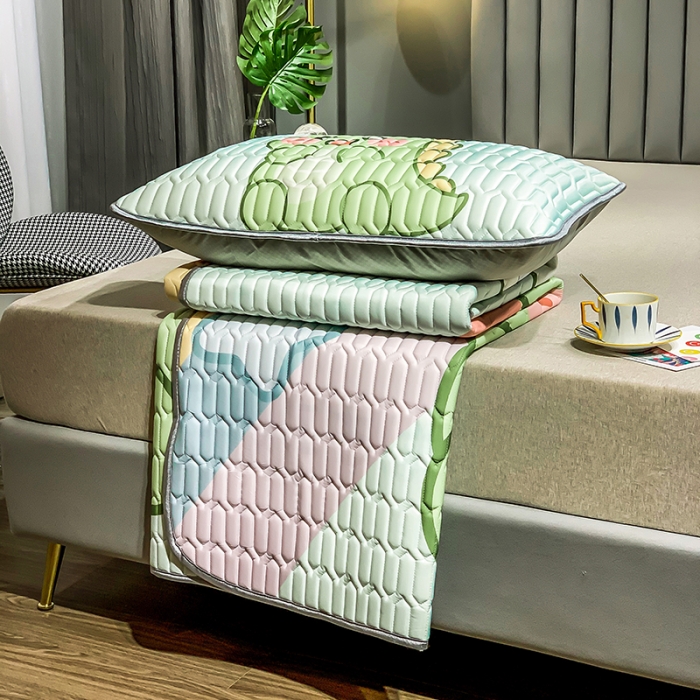 91家纺网 家纺一手货源 找家纺 慕尚2025新款乳胶凉席 可爱恐龙