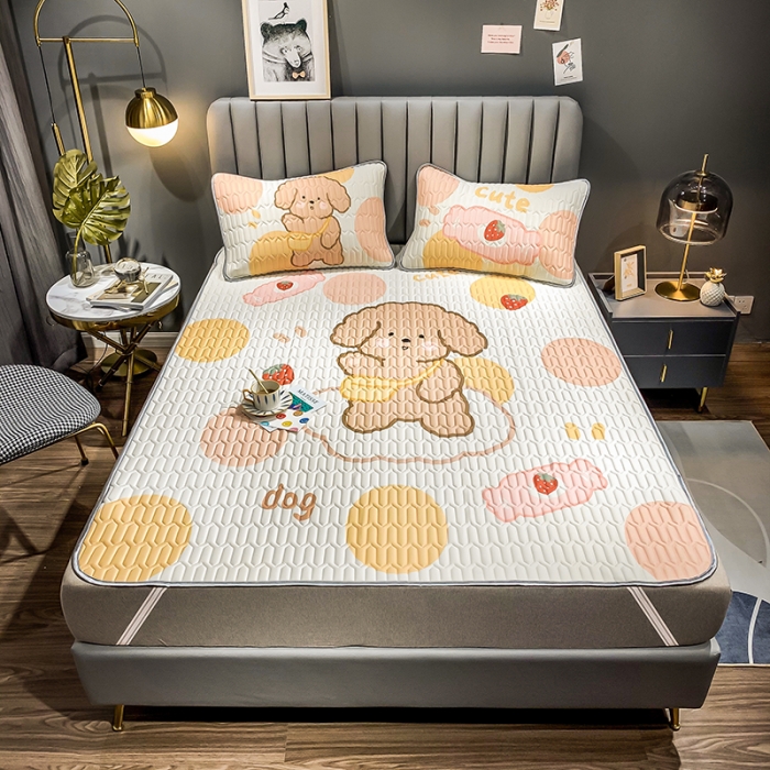 91家纺网 家纺一手货源 找家纺 慕尚2025新款乳胶凉席 可爱小狗