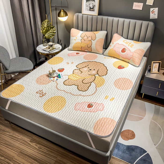 91家纺网 家纺一手货源 找家纺 慕尚2025新款乳胶凉席 可爱小狗