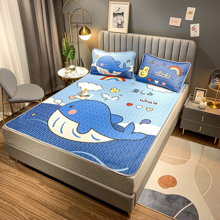 91家纺网 家纺一手货源 找家纺 慕尚2025新款乳胶凉席 快乐鲸鱼