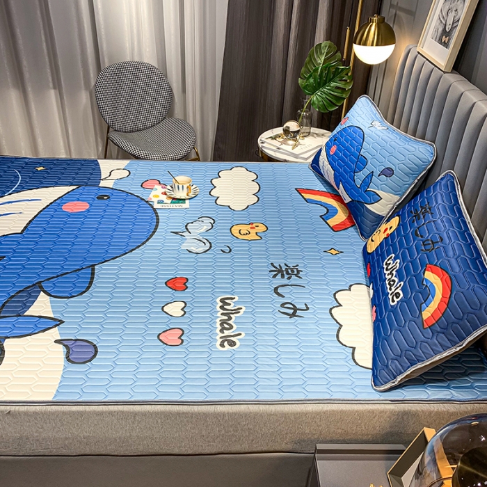 91家纺网 家纺一手货源 找家纺 慕尚2025新款乳胶凉席 快乐鲸鱼