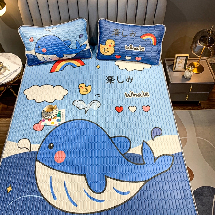 91家纺网 家纺一手货源 找家纺 慕尚2025新款乳胶凉席 快乐鲸鱼