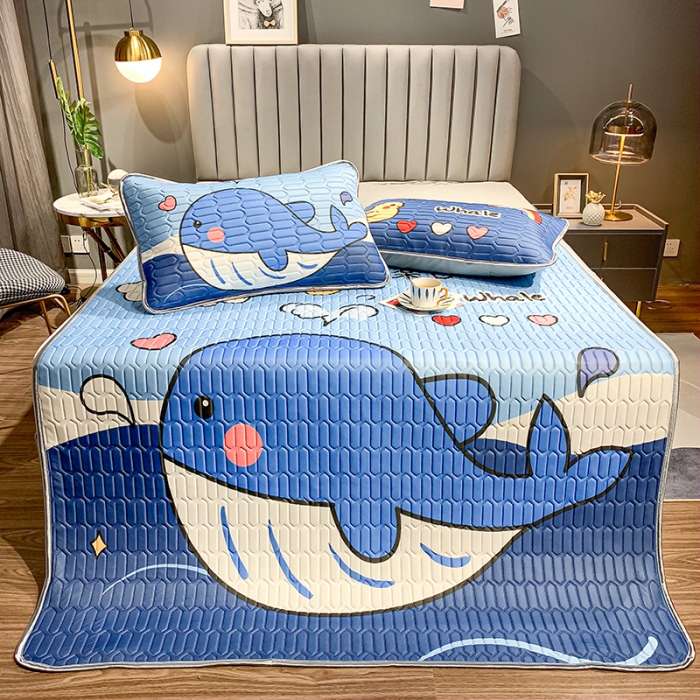 91家纺网 家纺一手货源 找家纺 慕尚2025新款乳胶凉席 快乐鲸鱼