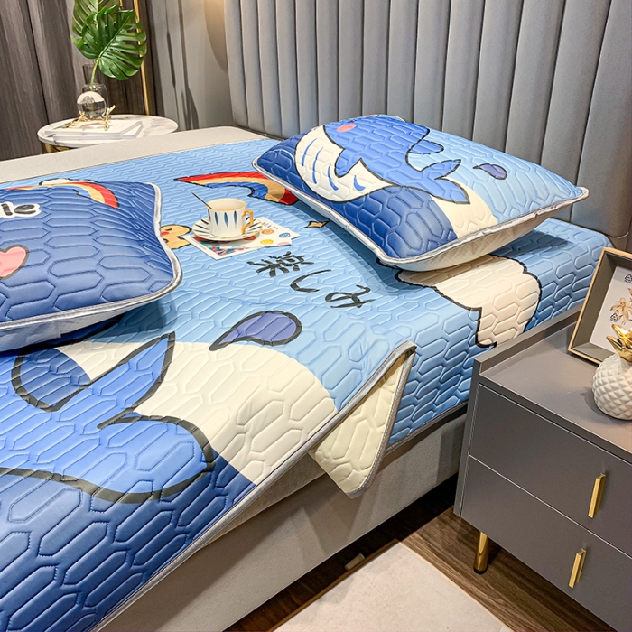 91家纺网 家纺一手货源 找家纺 慕尚2025新款乳胶凉席 快乐鲸鱼