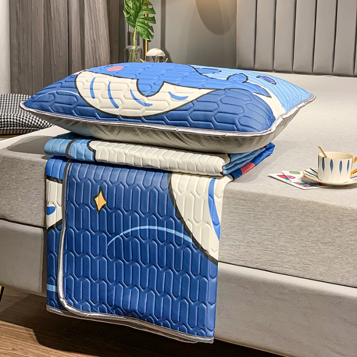 91家纺网 家纺一手货源 找家纺 慕尚2025新款乳胶凉席 快乐鲸鱼