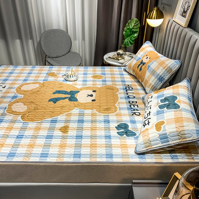 91家纺网 家纺一手货源 找家纺 慕尚2025新款乳胶凉席 绅士小熊