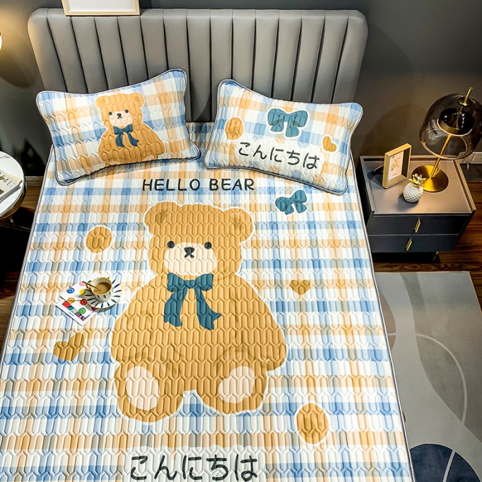 91家纺网 家纺一手货源 找家纺 慕尚2025新款乳胶凉席 绅士小熊