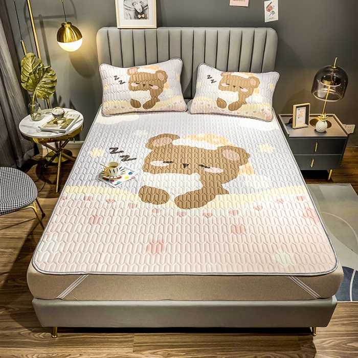 91家纺网 家纺一手货源 找家纺 慕尚2025新款乳胶凉席 睡货小熊