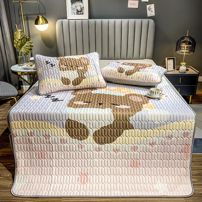 91家纺网 家纺一手货源 找家纺 慕尚2025新款乳胶凉席 睡货小熊