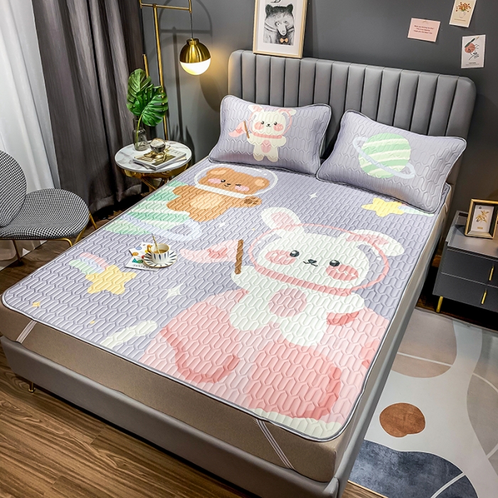 91家纺网 家纺一手货源 找家纺 慕尚2025新款乳胶凉席 太空兔熊