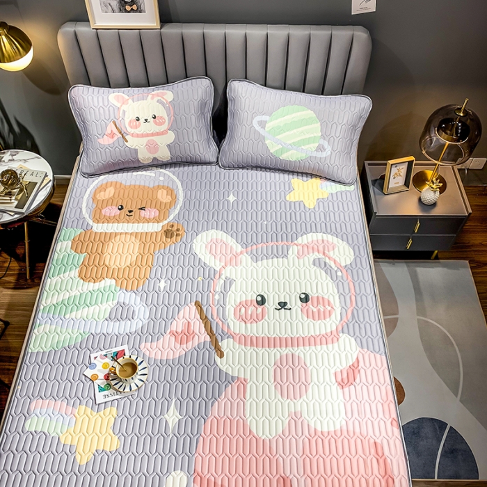 91家纺网 家纺一手货源 找家纺 慕尚2025新款乳胶凉席 太空兔熊