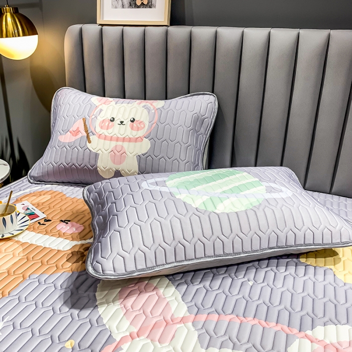 91家纺网 家纺一手货源 找家纺 慕尚2025新款乳胶凉席 太空兔熊