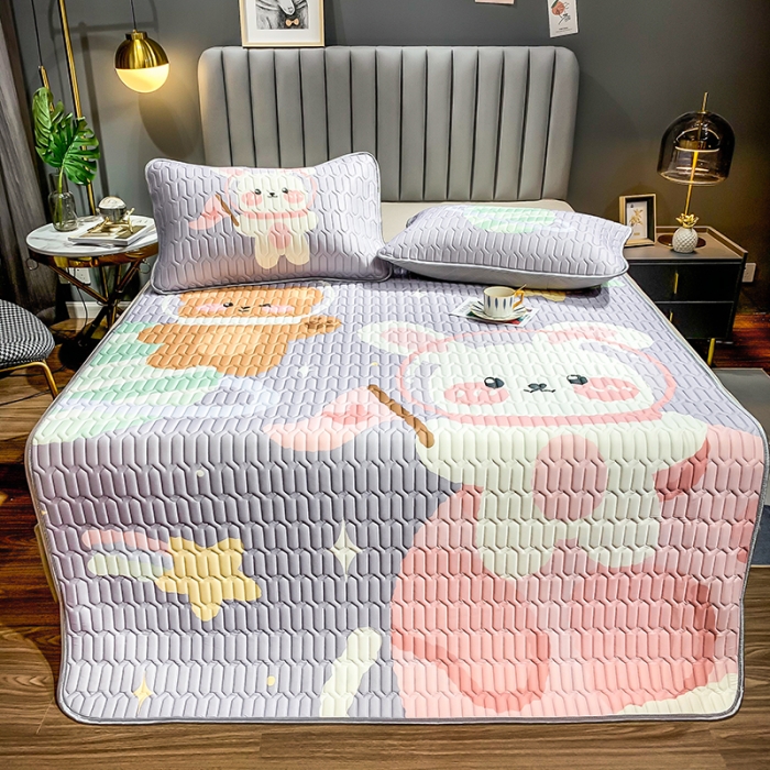 91家纺网 家纺一手货源 找家纺 慕尚2025新款乳胶凉席 太空兔熊