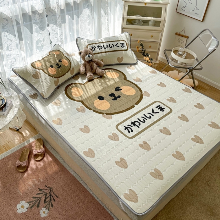 91家纺网 家纺一手货源 找家纺 慕尚2025实拍图大版乳胶席 爱心小熊