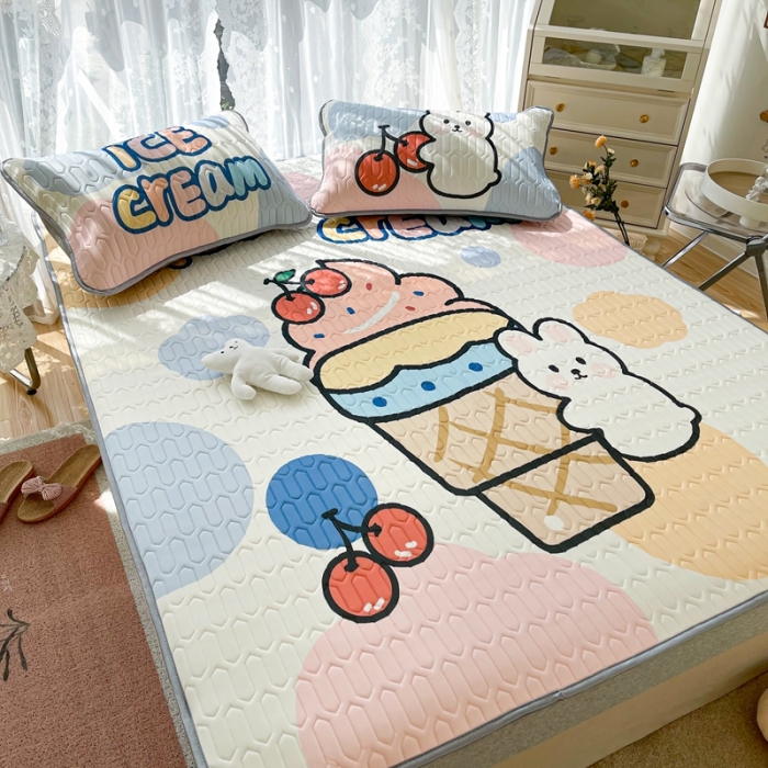 91家纺网 家纺一手货源 找家纺 慕尚2025实拍图大版乳胶席 冰淇淋彩