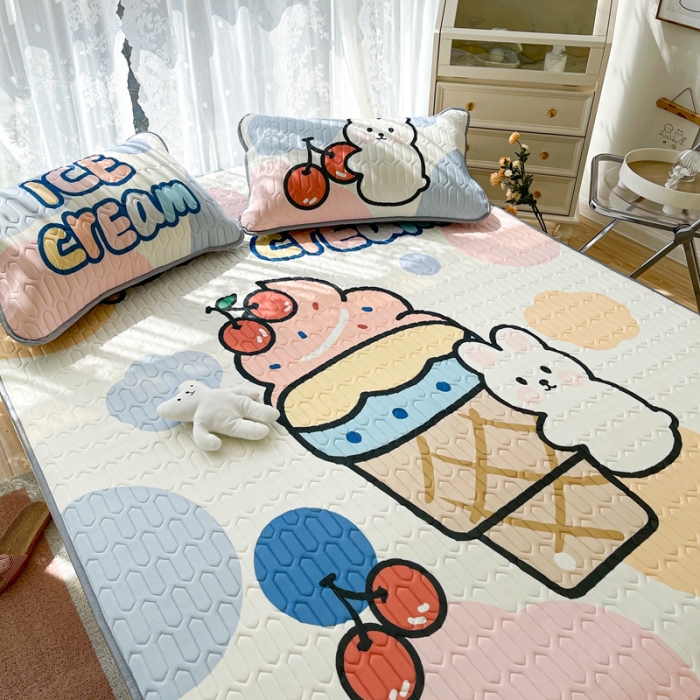 91家纺网 家纺一手货源 找家纺 慕尚2025实拍图大版乳胶席 冰淇淋彩