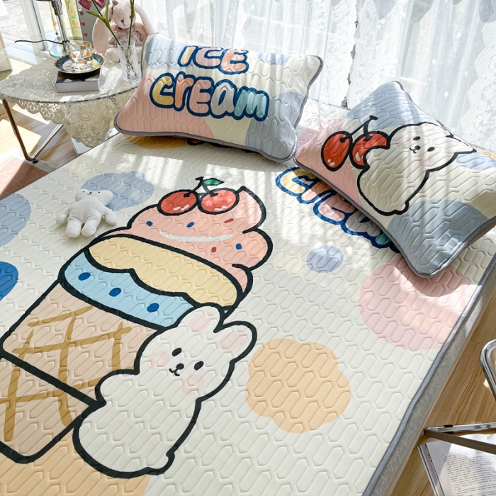 91家纺网 家纺一手货源 找家纺 慕尚2025实拍图大版乳胶席 冰淇淋彩