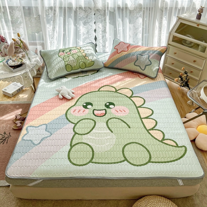 91家纺网 家纺一手货源 找家纺 慕尚2025实拍图大版乳胶席 可爱恐龙