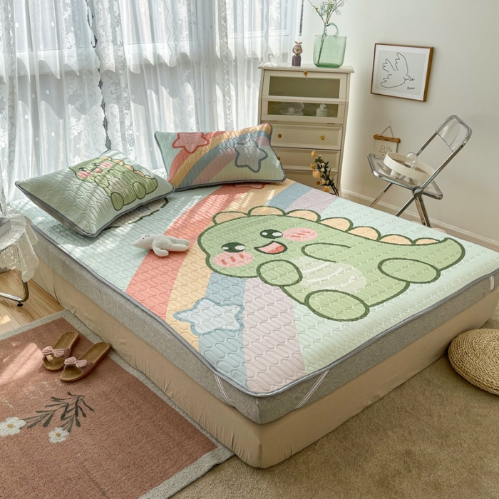 91家纺网 家纺一手货源 找家纺 慕尚2025实拍图大版乳胶席 可爱恐龙