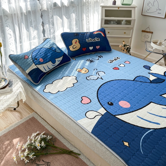 91家纺网 家纺一手货源 找家纺 慕尚2025实拍图大版乳胶席 快乐鲸鱼