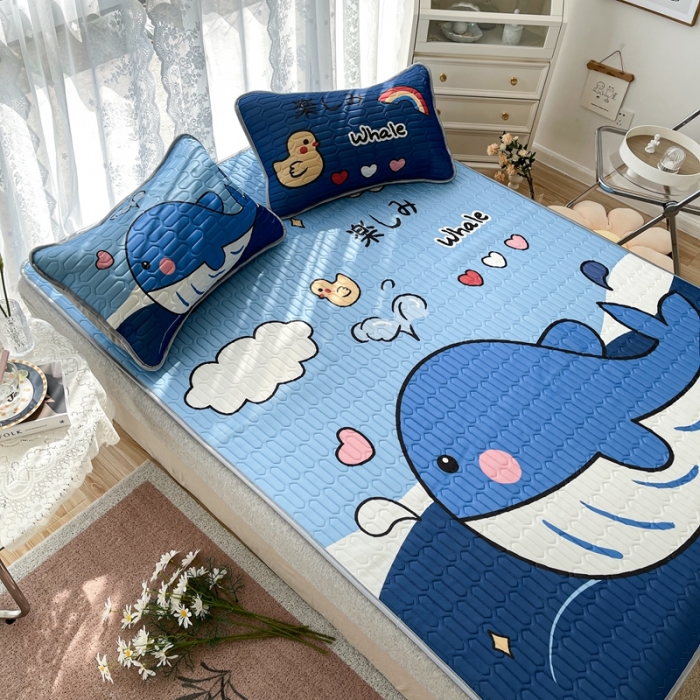 91家纺网 家纺一手货源 找家纺 慕尚2025实拍图大版乳胶席 快乐鲸鱼