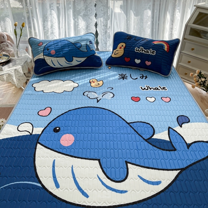 91家纺网 家纺一手货源 找家纺 慕尚2025实拍图大版乳胶席 快乐鲸鱼