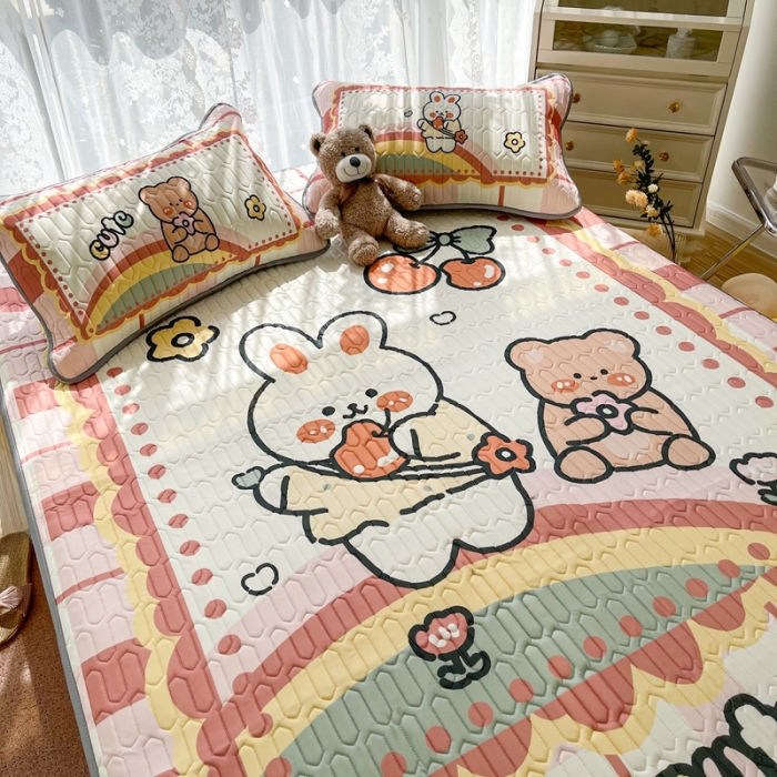 91家纺网 家纺一手货源 找家纺 慕尚2025实拍图大版乳胶席 樱桃熊兔