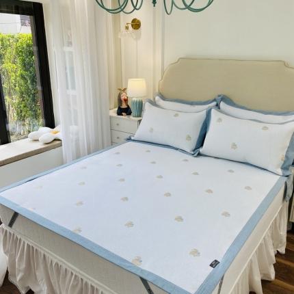 91家纺网 家纺一手货源 找家纺 （总）本希家居 高端可水洗冰丝席花漾多色纬提花床席款