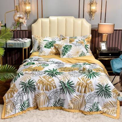 91家纺网 家纺一手货源 找家纺 （总）梦柏2021新款水洗天丝夏被四件套