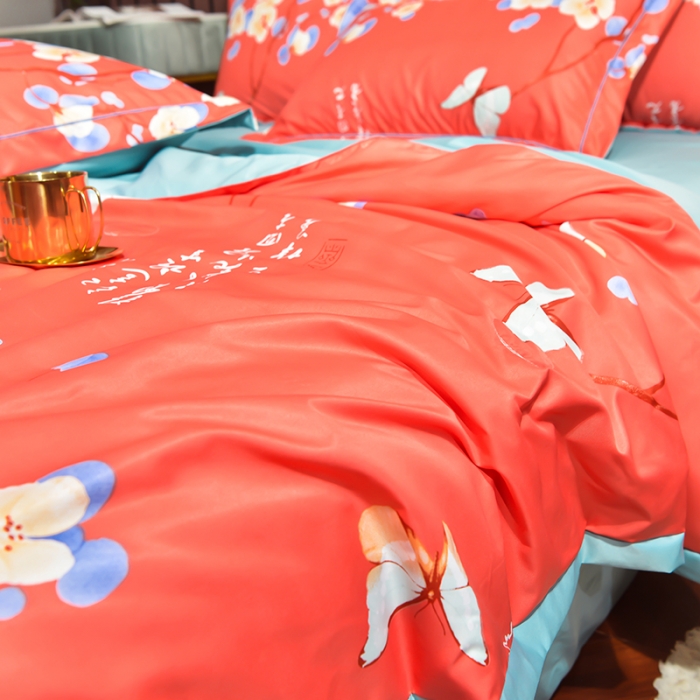 91家纺网 家纺一手货源 找家纺 （总）梦柏2021新款水洗天丝夏被四件套