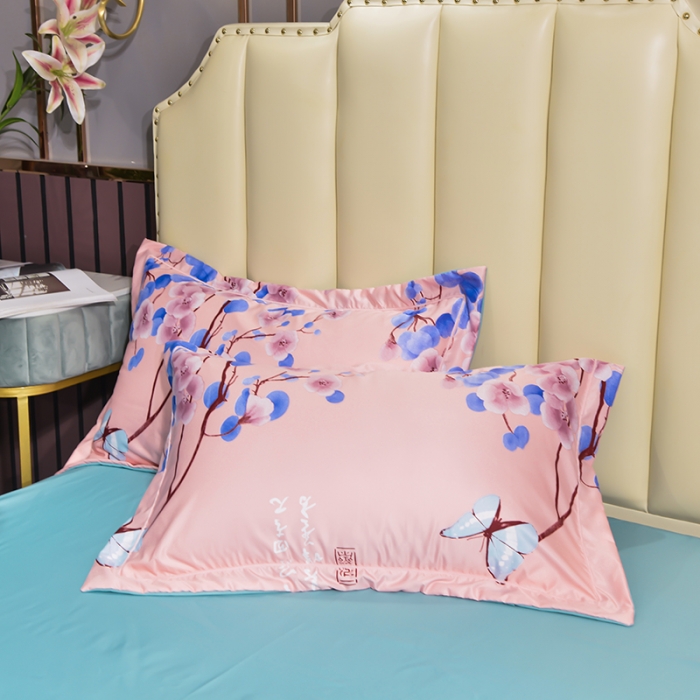 91家纺网 家纺一手货源 找家纺 梦柏2021新款水洗天丝夏被四件套 2文颜（粉）