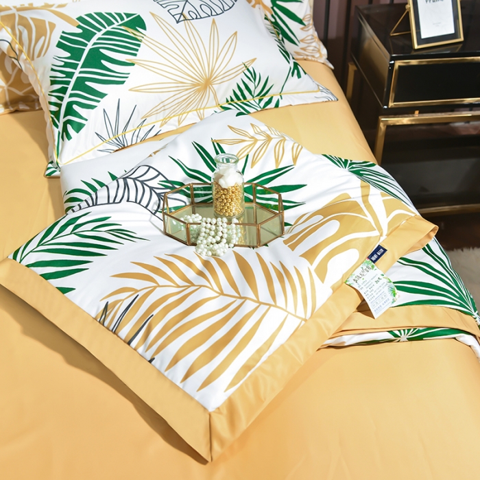 91家纺网 家纺一手货源 找家纺 梦柏2021新款水洗天丝夏被四件套 假日