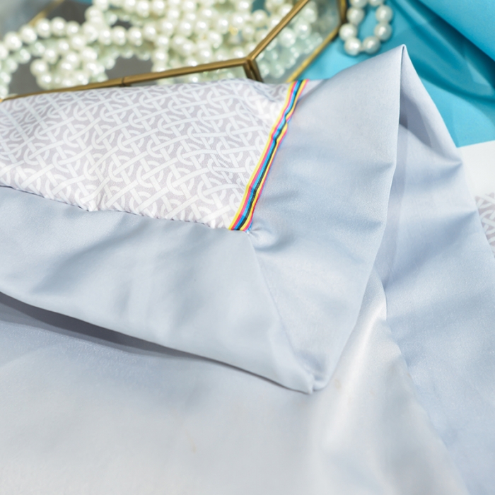 91家纺网 家纺一手货源 找家纺 梦柏2021新款水洗天丝夏被四件套 凯利（蓝）