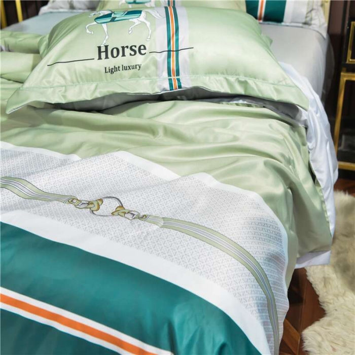 91家纺网 家纺一手货源 找家纺 梦柏2021新款水洗天丝夏被四件套 凯利（绿）